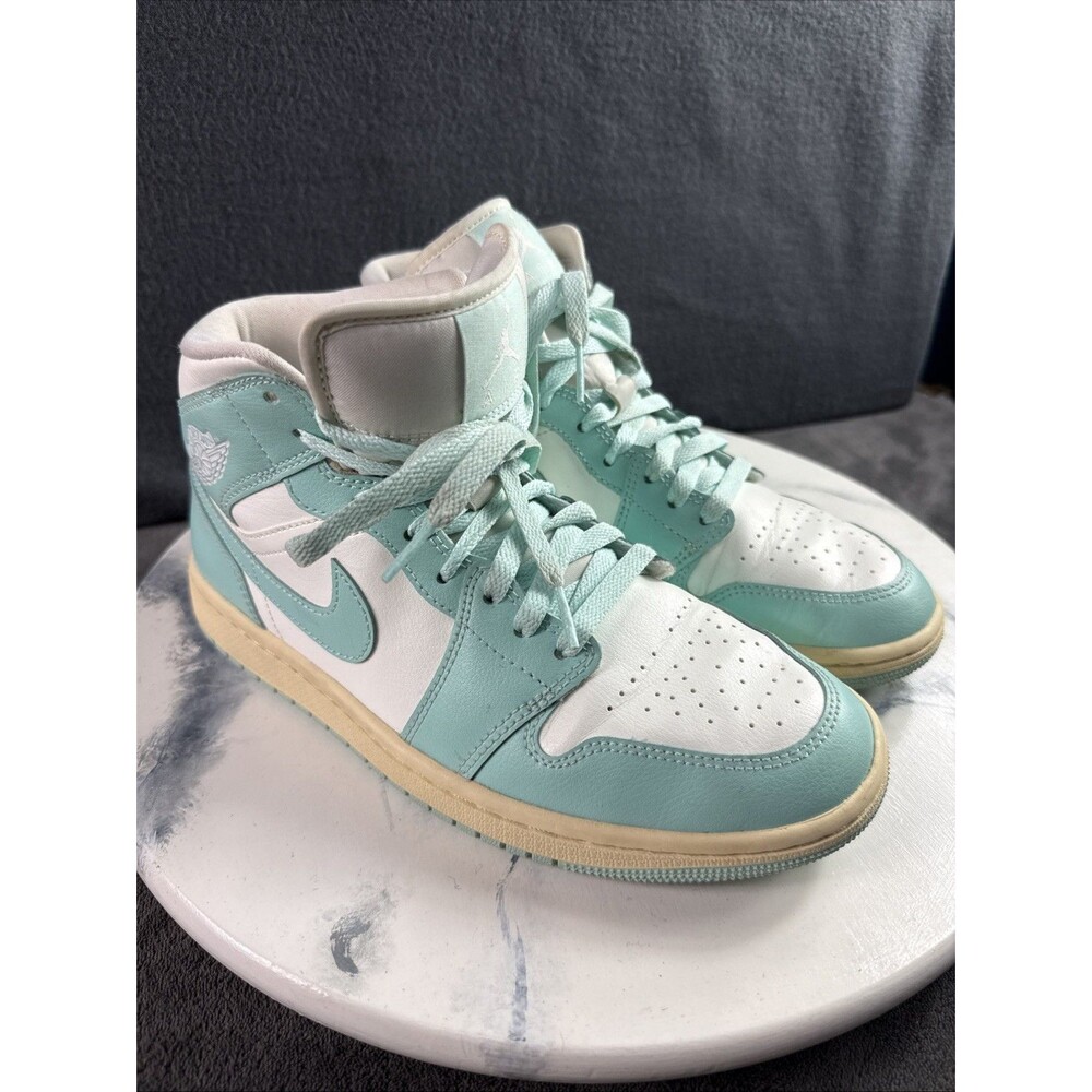 Nike Air Jordan 1 Mid Sail Light Dew Muslin Women Size 9 Pastel Leather Sneakers